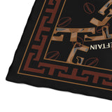 T-MONO PATTERN SIGNATURE PRINT SILK SCARF