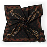 T-MONO PATTERN SIGNATURE PRINT SILK SCARF