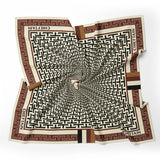 T-MONO PATTERN SIGNATURE PRINT SILK SCARF