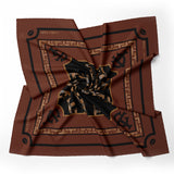 T-MONO PATTERN SIGNATURE PRINT SILK SCARF